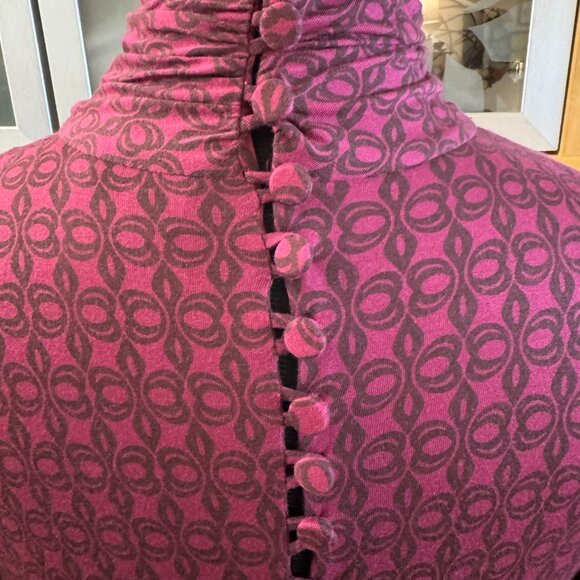 Karanina Print Silk Jersey High Neck Bubble Hem Dress Size 4 - Picture 6 of 9